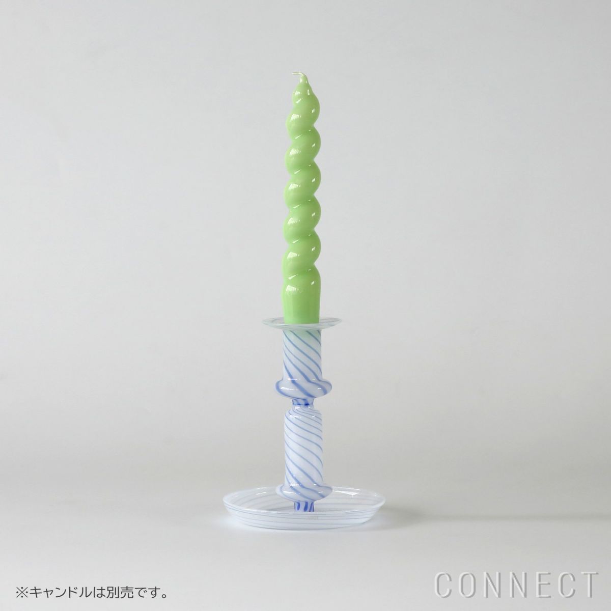 HAY（ヘイ） / FLARE STRIPE MILK M（キャンドルホルダー） / ブルー / 14cm