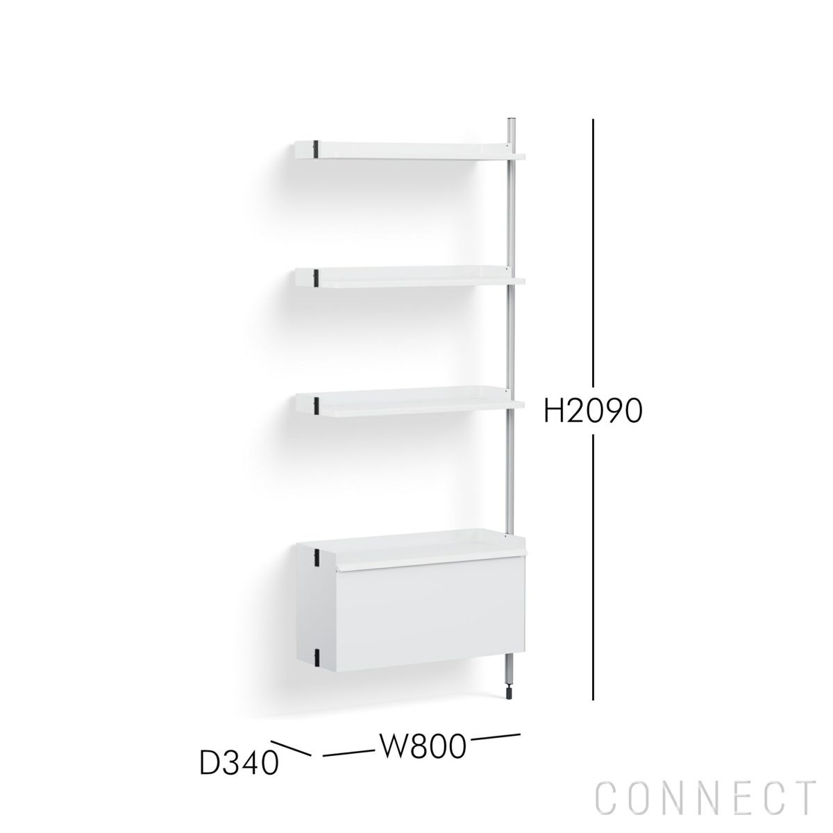 HAY（ヘイ） / PIER SYSTEM 130 ADD-ON（ピアシステム） / シェルフ＋キャビネット / W80×D34×H209 / 壁面収納