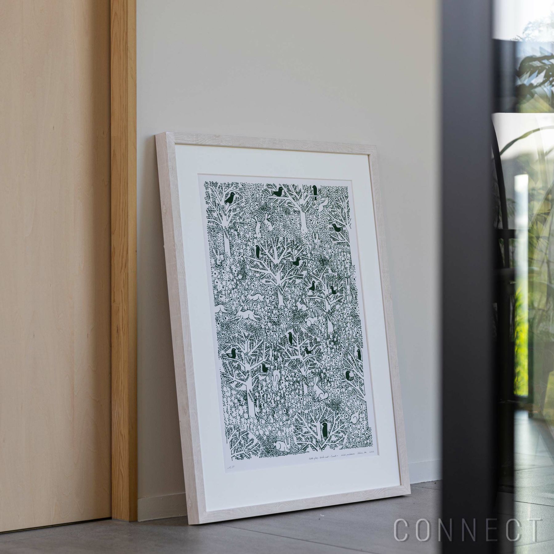 【数量限定】KLIPPAN（クリッパン）×mina perhonen（ミナ ペルホネン） / AKIRA MINAGAWA Art Collection Poster “rabbits play, birds rest -forest-” / A2サイズ / アートポスター