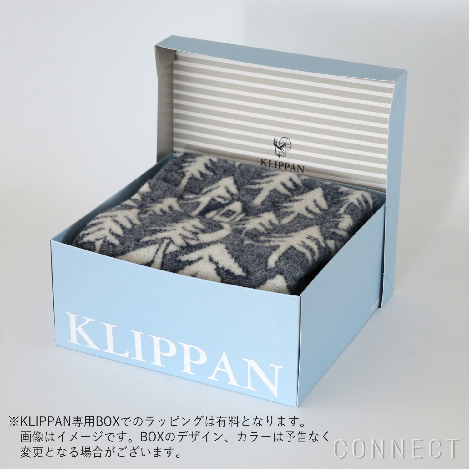 KLIPPAN（クリッパン）×mina perhonen（ミナ ペルホネン） / 10周年記念ウールブランケット〈rabbits play, birds rest -forest-〉 / シングルサイズ 130×180cm