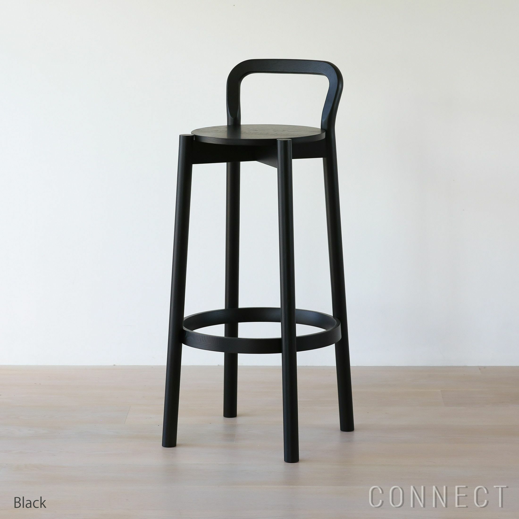 【アウトレット】Karimoku New Standard（カリモクニュースタンダード） / CASTOR BARSTOOL High with backrest（キャストールバースツール ハイ ウィズ バックレスト） / ブラック