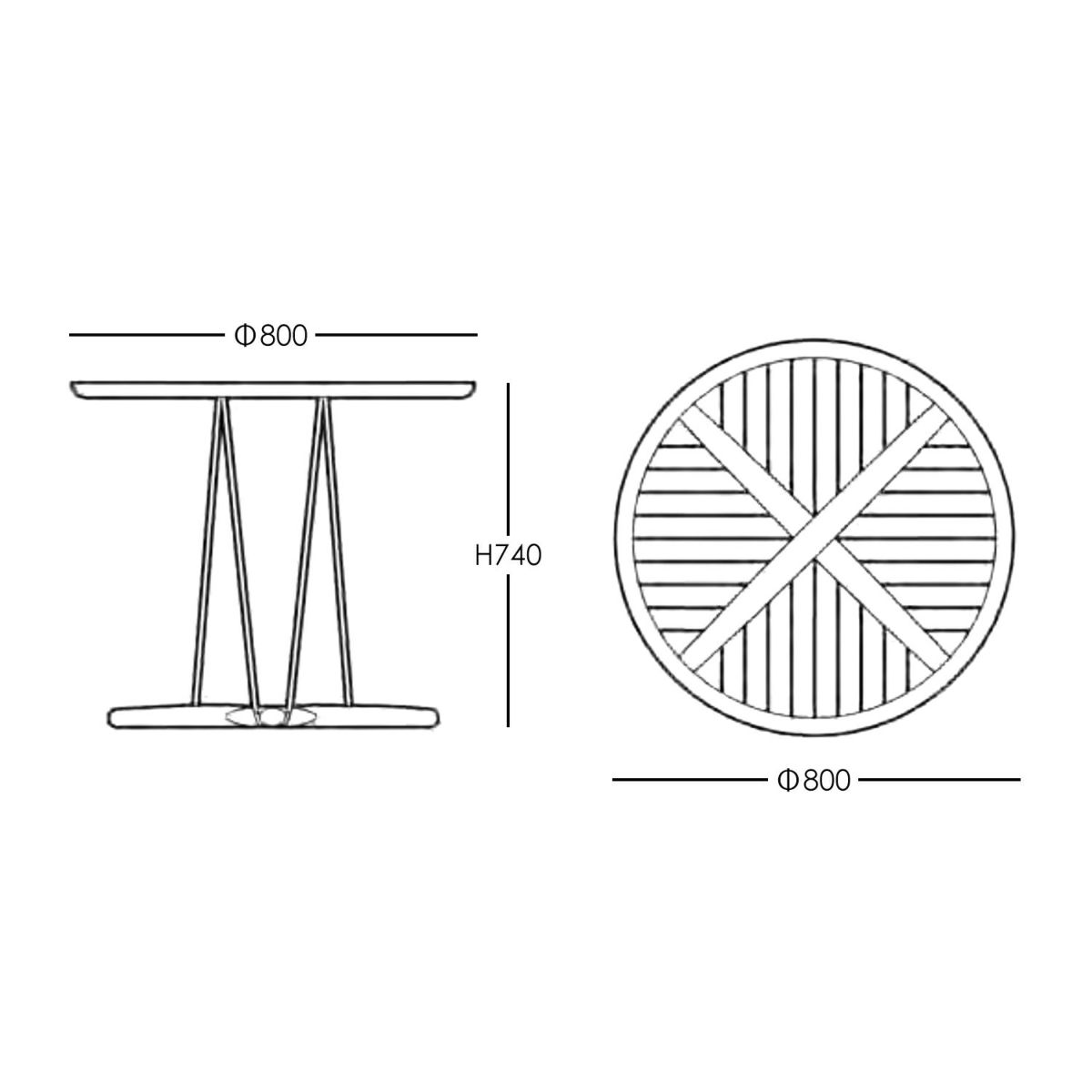 CARL HANSEN & SON （カール・ハンセン＆サン） / E022 DINING TABLE / EMBRACE OUTDOOR SERIES（エンブレイスアウトドアシリーズ） / チーク材・無塗装 / SMALL φ80cm / ダイニングテーブル