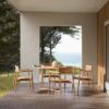 CARL HANSEN & SON （カール・ハンセン＆サン） / E022 DINING TABLE / EMBRACE OUTDOOR SERIES（エンブレイスアウトドアシリーズ） / チーク材・無塗装 / MEDIUM φ110cm / ダイニングテーブル