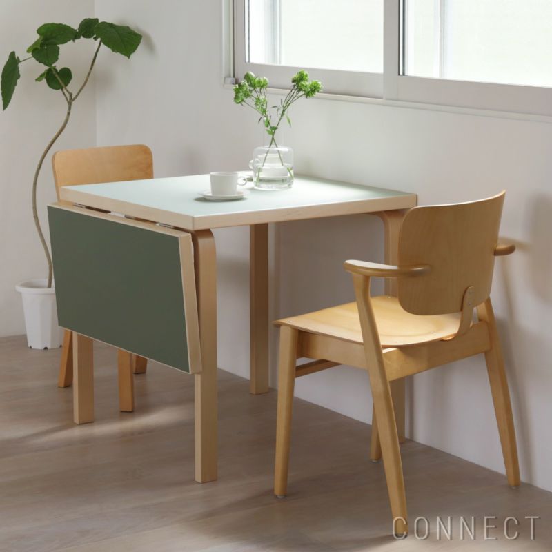 Artek（アルテック） / TABLE DL81C（ドロップリーフテーブル） / folding table / バーチ材 / 天板・ピスタチオ オリーブリノリウム / 79-112.5×75cm / 伸長式テーブル