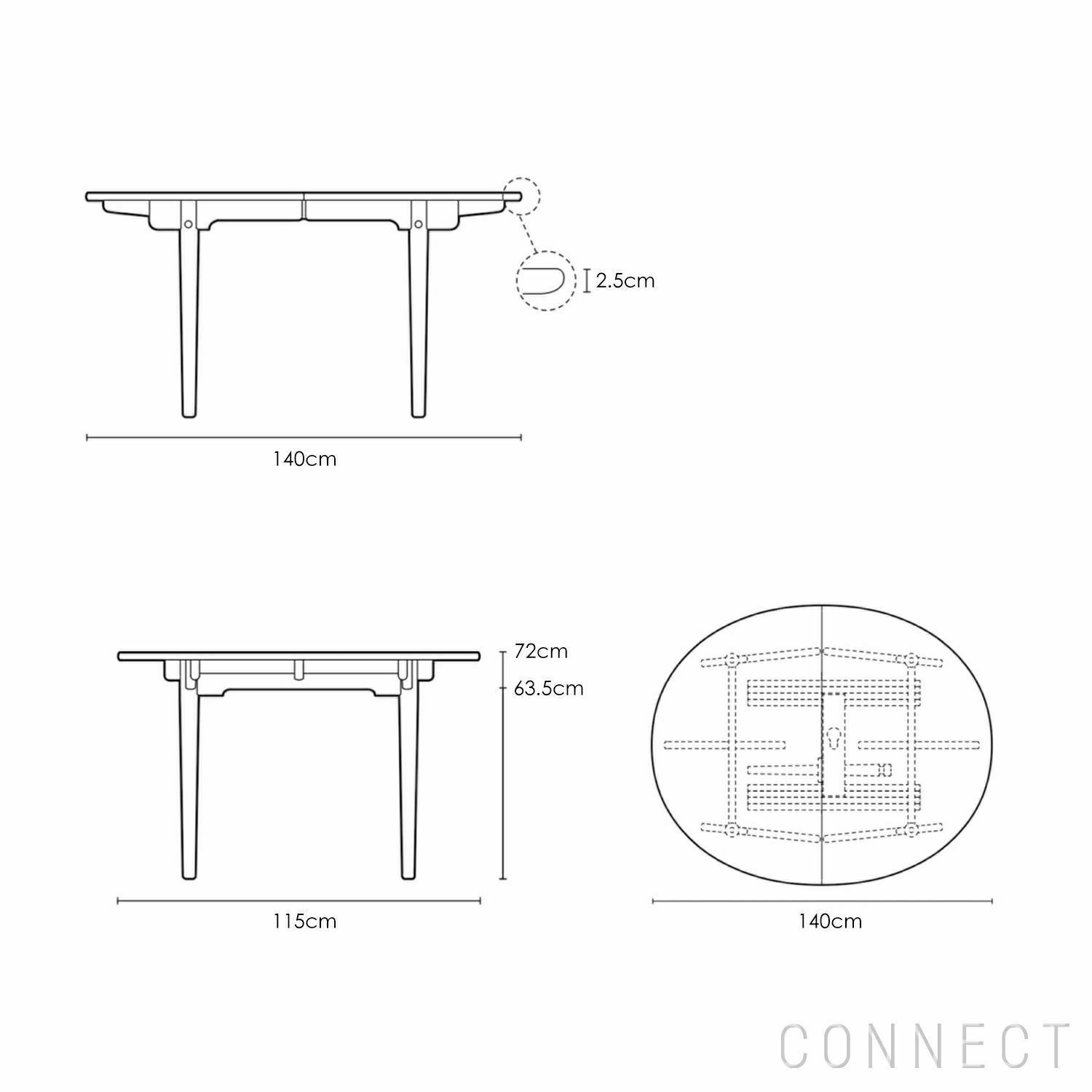 【特別仕様】CARL HANSEN & SON （カール・ハンセン＆サン） / CH337 ダイニングテーブル / チーク材・オイル仕上げ / W140cm