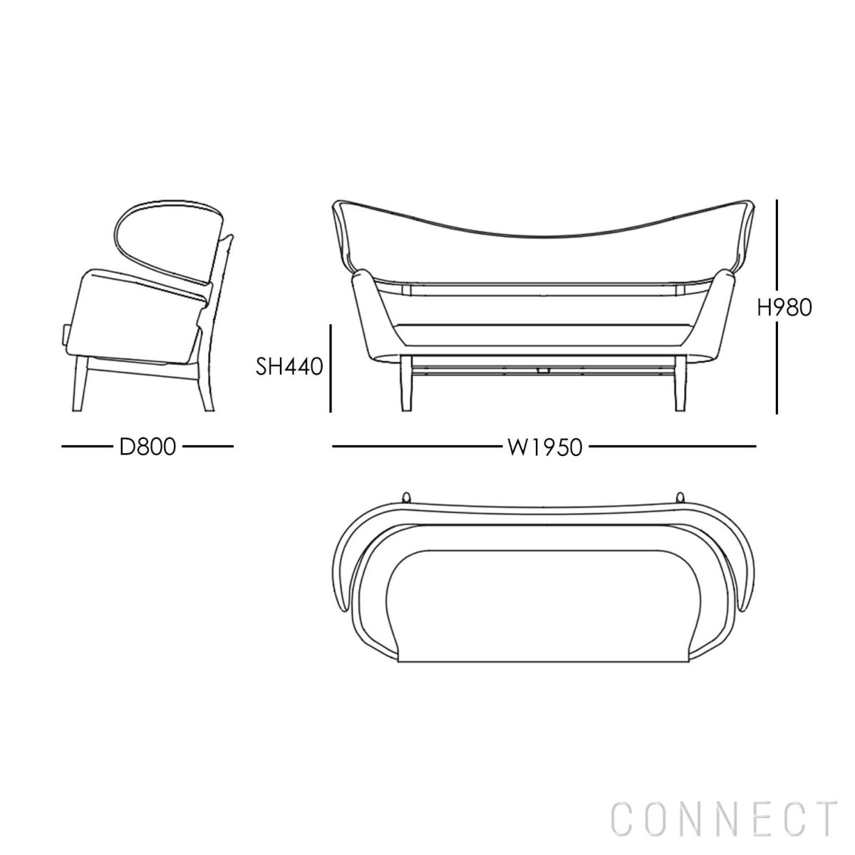HOUSE OF FINN JUHL（ハウス・オブ・フィンユール） / BAKER SOFA（ベイカーソファ） / ウォルナット材・オイル仕上げ / Hallingdal 110・376（ハリンダル） / ソファ