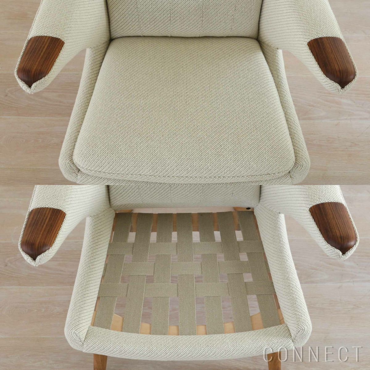 PP Mobler（PPモブラー） / PP19（パパベア） イージーチェア / オーク材・オイル仕上げ / ネイルチーク / coda 103（コーダ） / Buttons：Elegance black / ラウンジチェア