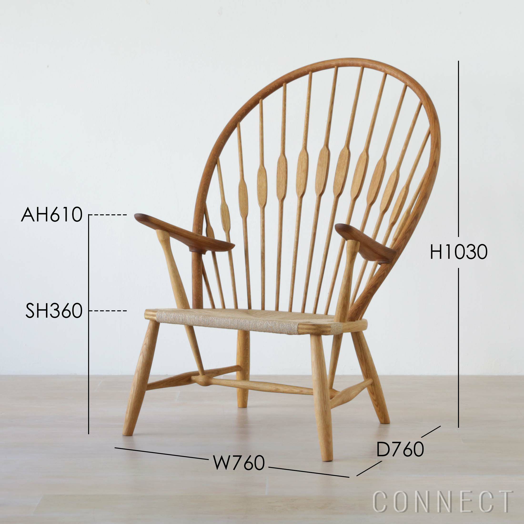 PP Mobler（PPモブラー） / PP550 Peacock Chair（ピーコックチェア） / オーク材・オイル仕上げ / アームチーク / ナチュラルペーパーコード