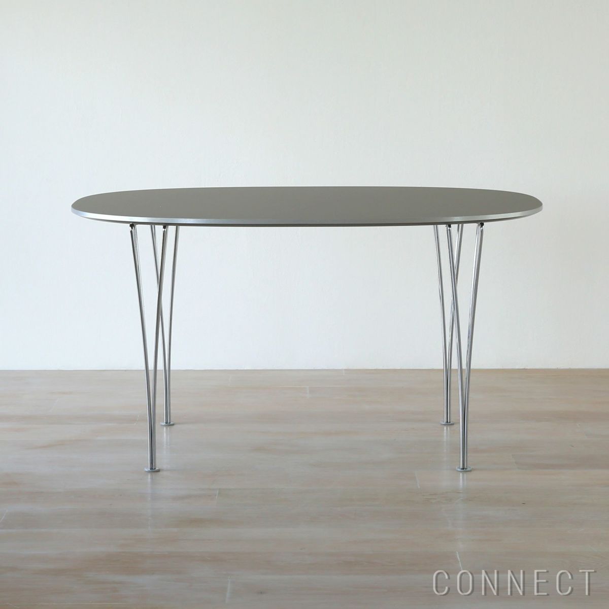 FRITZ HANSEN（フリッツ・ハンセン） / TABLE SERIES（テーブルシリーズ）B611 / スーパー楕円テーブル / グレー / クローム脚