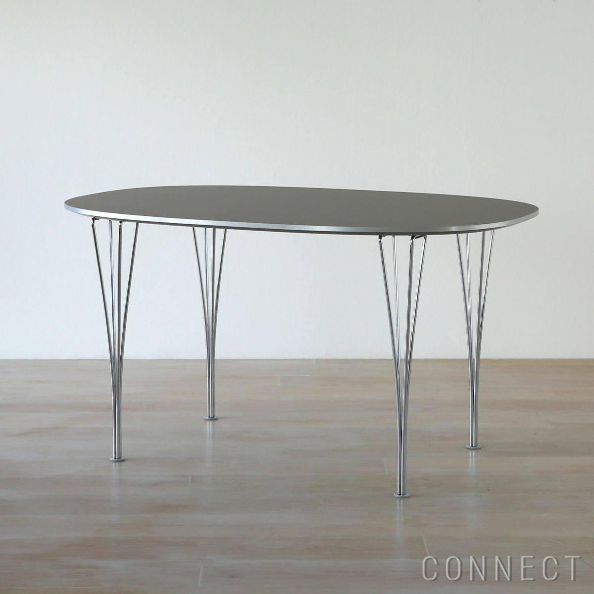 FRITZ HANSEN（フリッツ・ハンセン） / TABLE SERIES（テーブルシリーズ）B611 / スーパー楕円テーブル / グレー / クローム脚