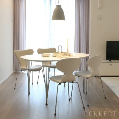 【ダイニングルームCP対象】FRITZ HANSEN（フリッツ・ハンセン） / TABLE SERIES（テーブルシリーズ）B611 / スーパー楕円テーブル / ホワイト / クローム脚