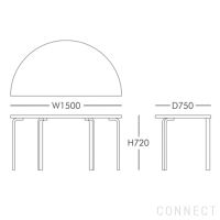 Artek（アルテック） / TABLE 96 / バーチ材 / 天板・ブラックリノリウム / 150×75cm / テーブル
