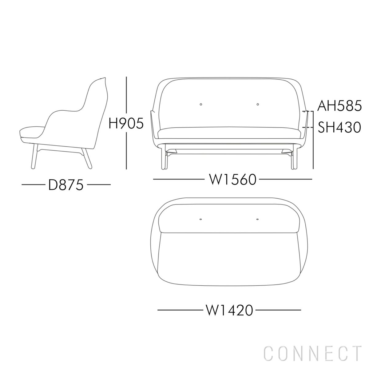 FRITZ HANSEN（フリッツ・ハンセン） / FRI SOFA（フリソファ） / ウッドベース / Canvas（キャンバス）0134 グレー×0124 ライトグレー