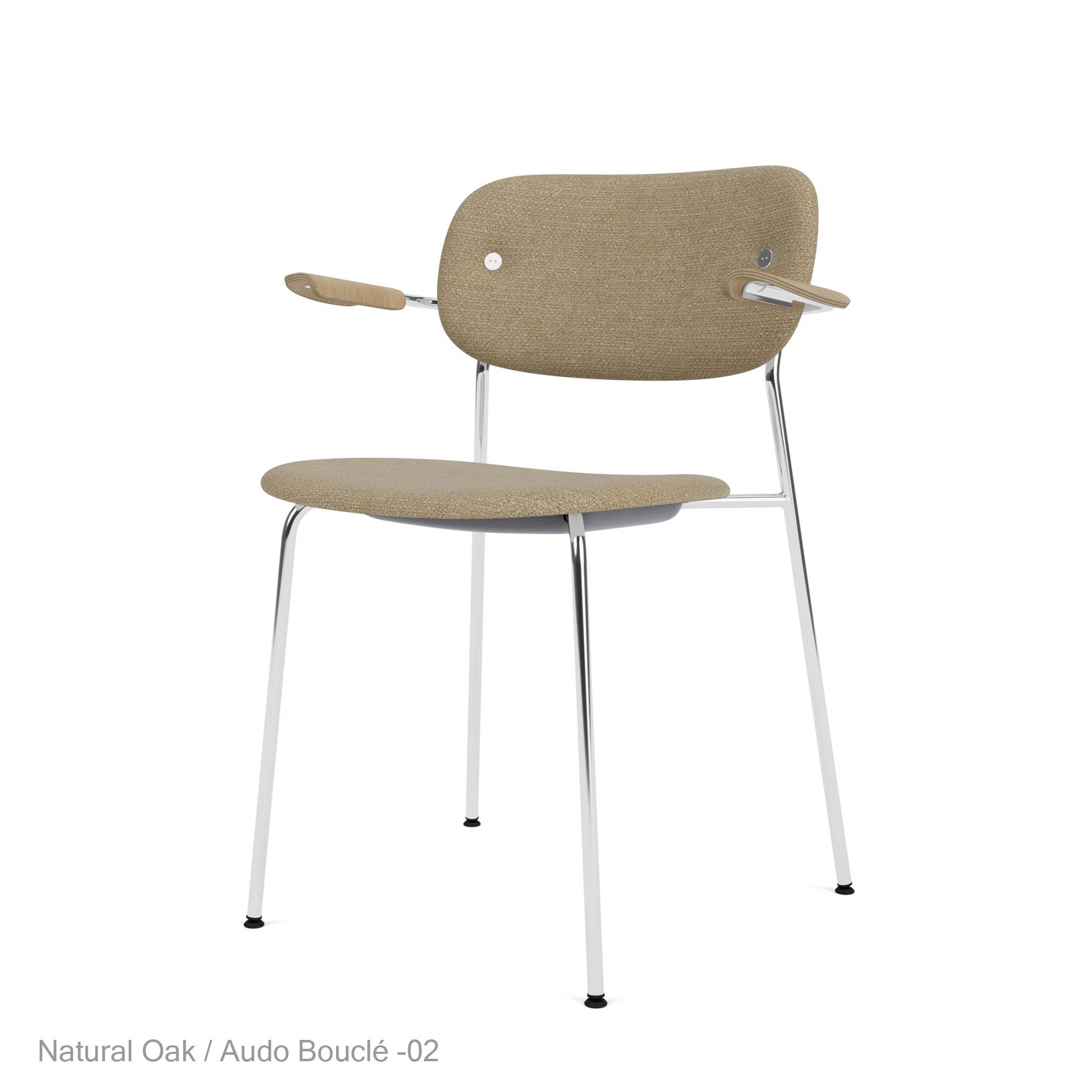 Audo Copenhagen（オドー・コペンハーゲン） / CO DINING CHAIR（コ ダイニング チェア）/ アームチェア / Natural Oak / Audo Bouclé（オドー ブークレ）02 / クロームベース