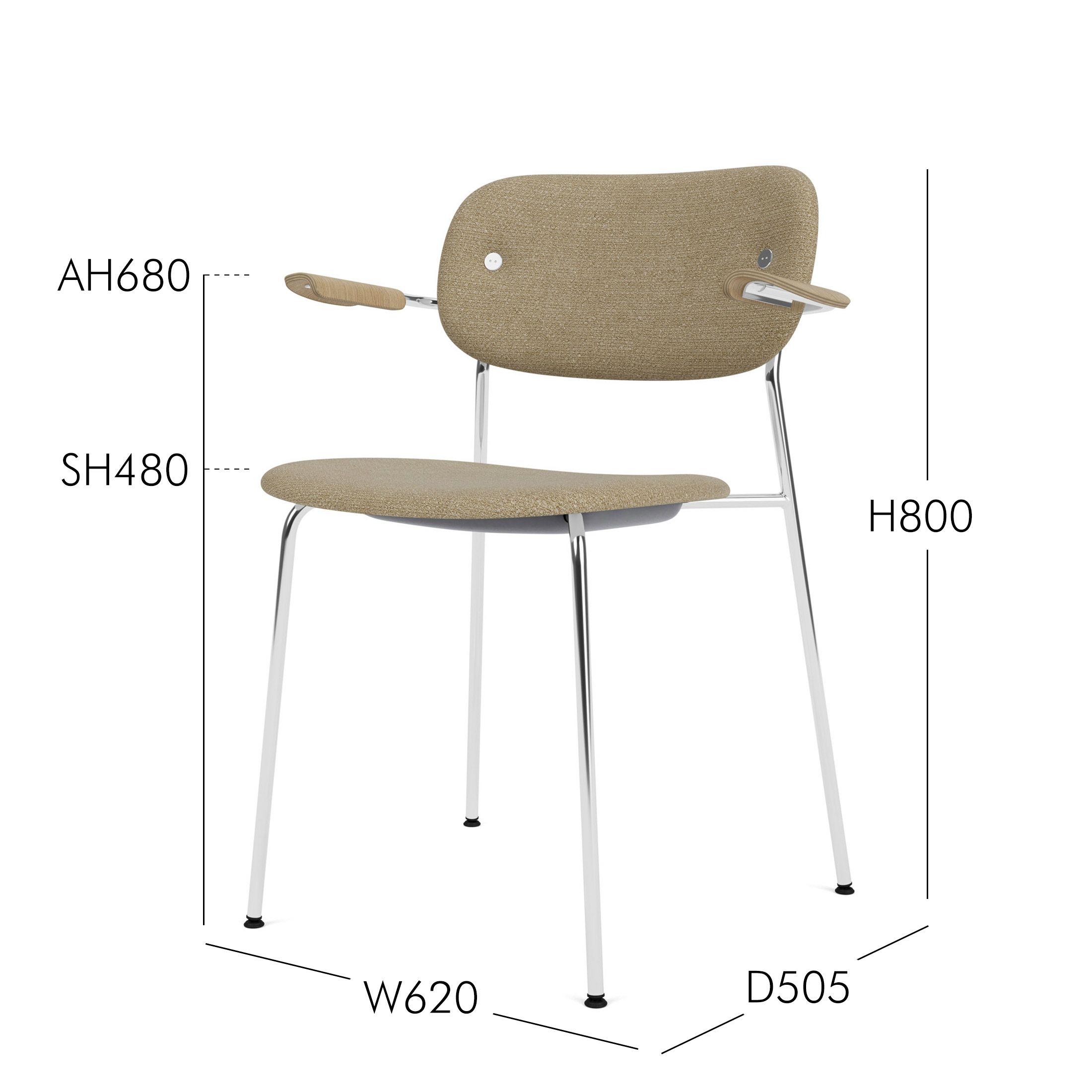 Audo Copenhagen（オドー・コペンハーゲン） / CO DINING CHAIR（コ ダイニング チェア）/ アームチェア / Natural Oak / Audo Bouclé（オドー ブークレ）02 / クロームベース