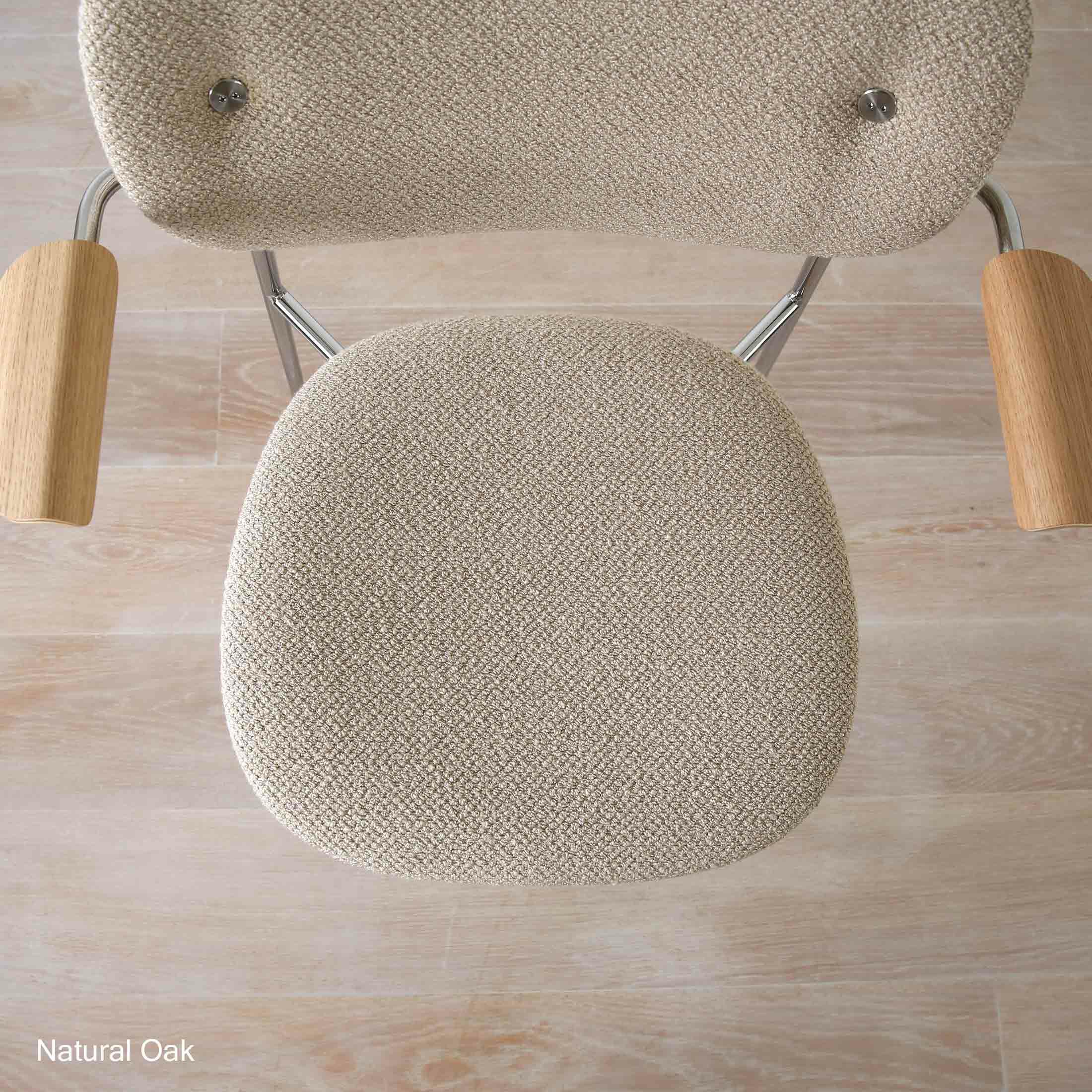 Audo Copenhagen（オドー・コペンハーゲン） / CO DINING CHAIR（コ ダイニング チェア）/ アームチェア / Natural Oak / Audo Bouclé（オドー ブークレ）02 / クロームベース