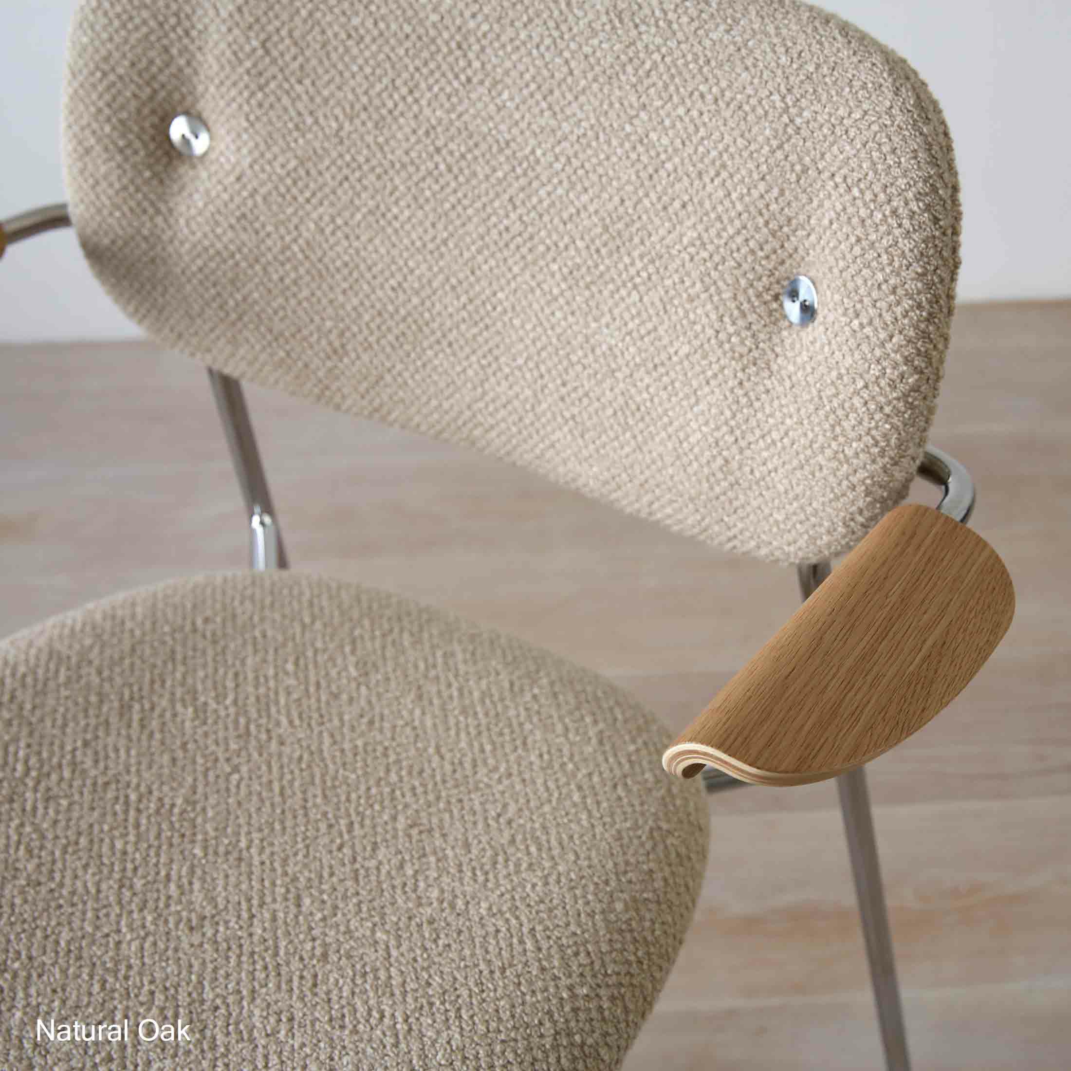 Audo Copenhagen（オドー・コペンハーゲン） / CO DINING CHAIR（コ ダイニング チェア）/ アームチェア / Natural Oak / Audo Bouclé（オドー ブークレ）02 / クロームベース