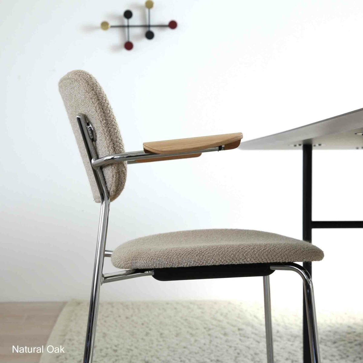Audo Copenhagen（オドー・コペンハーゲン） / CO DINING CHAIR（コ ダイニング チェア）/ アームチェア / Natural Oak / Audo Boucl&#233;（オドー ブークレ）02 / クロームベース
