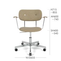 Audo Copenhagen（オドー・コペンハーゲン） / CO TASK CHAIR（コ タスク チェア）/ アームチェア / Natural Oak / Audo Bouclé（オドーブークレ）02 /キャスター付き回転ベース