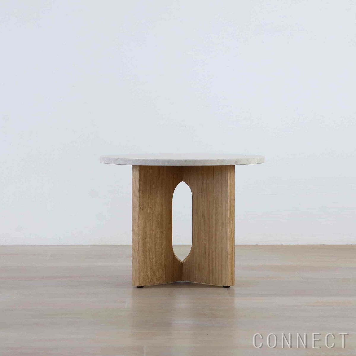 Audo Copenhagen（オドー・コペンハーゲン） / ANDROGYNE SIDE TABLE（アンドロジュネ サイドテーブル）Φ50 / Sand Kunis Breccia / ナチュラルオークベース