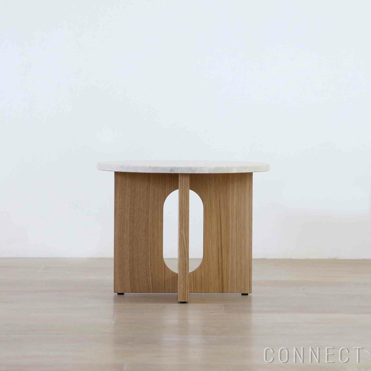 Audo Copenhagen（オドー・コペンハーゲン） / ANDROGYNE SIDE TABLE（アンドロジュネ サイドテーブル）Φ50 / Sand Kunis Breccia / ナチュラルオークベース
