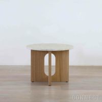 Audo Copenhagen（オドー・コペンハーゲン） / ANDROGYNE SIDE TABLE（アンドロジュネ サイドテーブル）Φ50 / Sand Kunis Breccia / ナチュラルオークベース