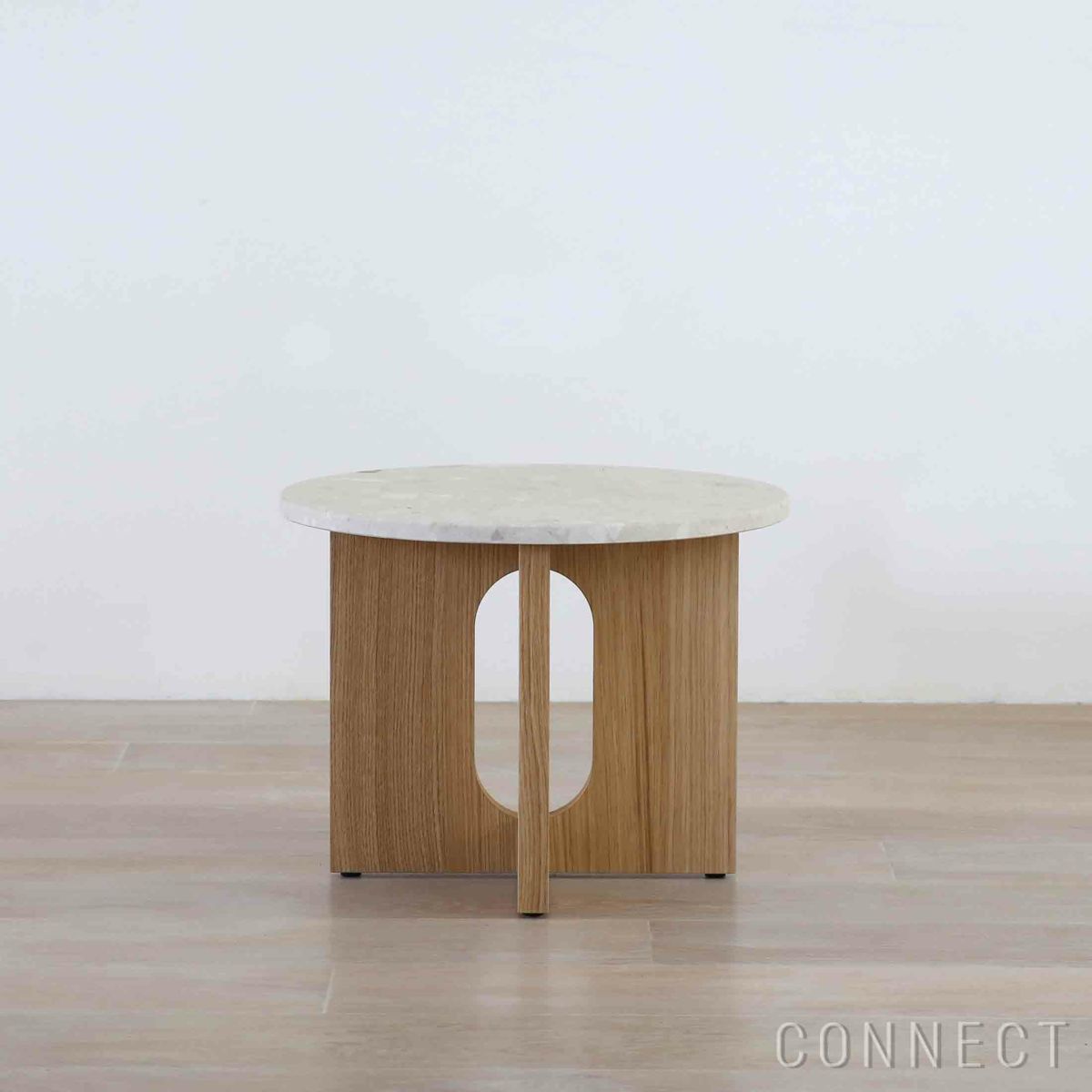Audo Copenhagen（オドー・コペンハーゲン） / ANDROGYNE SIDE TABLE（アンドロジュネ サイドテーブル）Φ50 / Sand Kunis Breccia / ナチュラルオークベース