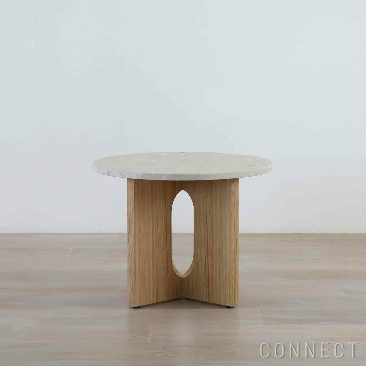 Audo Copenhagen（オドー・コペンハーゲン） / ANDROGYNE SIDE TABLE（アンドロジュネ サイドテーブル）Φ50 / Sand Kunis Breccia / ナチュラルオークベース