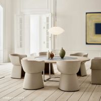 FRITZ HANSEN（フリッツ・ハンセン） / MONOLIT（モノリット） / CM220 / Vidar（ヴィダー）0363 チェスナット×0222 ベージュ / レザーパイピングなしモデル / ダイニングチェア