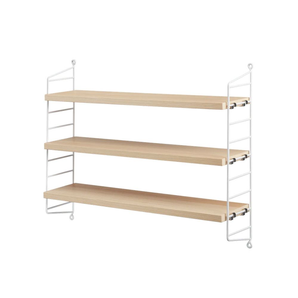 String Furniture（ストリング ファニチャー） / String Pocket（ストリング ポケット） / アッシュ×ホワイト / 石膏ボードアンカー付き / 壁面収納