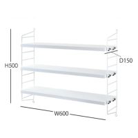 String Furniture（ストリング ファニチャー） / String Pocket（ストリング ポケット） / ホワイト×ホワイト / 石膏ボードアンカー付き / 壁面収納