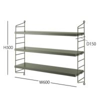 String Furniture（ストリング ファニチャー） / String Pocket（ストリング ポケット） / セージ / 石膏ボードアンカー付き / 壁面収納