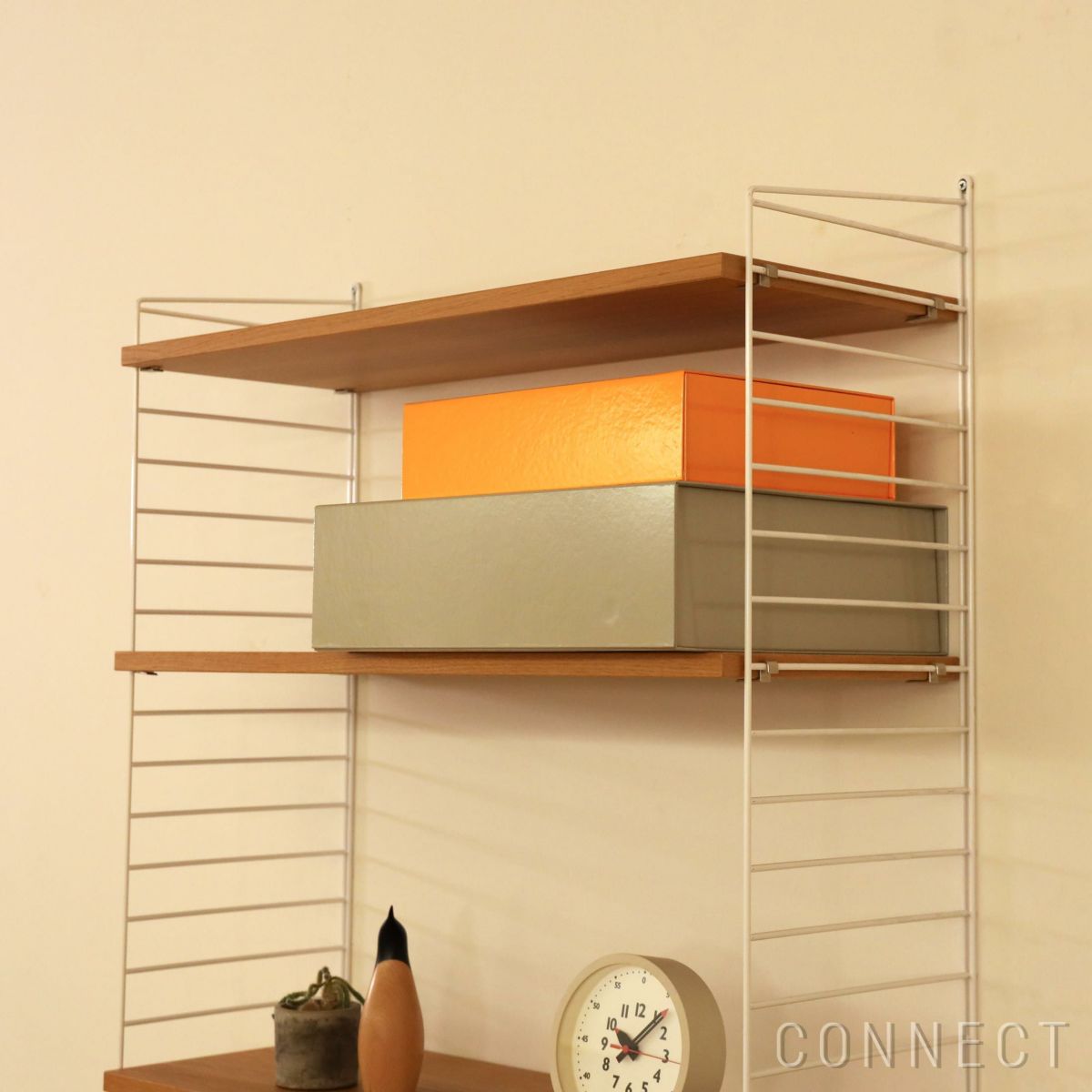 String Furniture（ストリング ファニチャー） / String System（ストリング システム） / ワークデスク＋フロアパネル / W80×D30×H200cm / オーク×ホワイト / 壁面収納