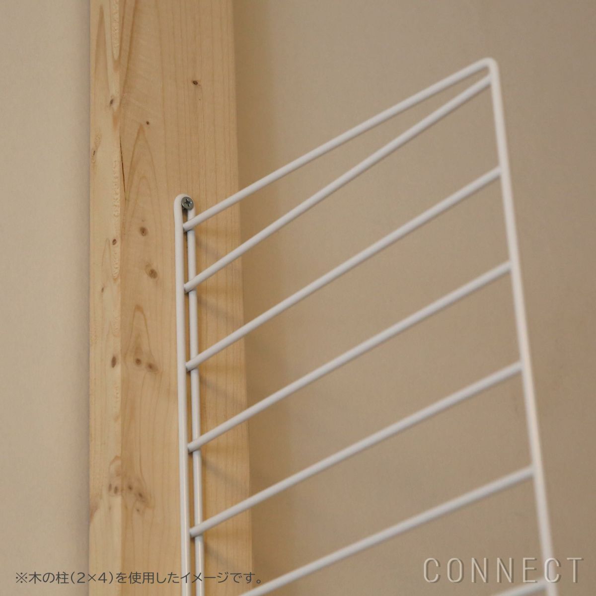 String Furniture（ストリング ファニチャー） / String System（ストリング システム） / ワークデスク＋フロアパネル / W80×D30×H200cm / オーク×ホワイト / 壁面収納