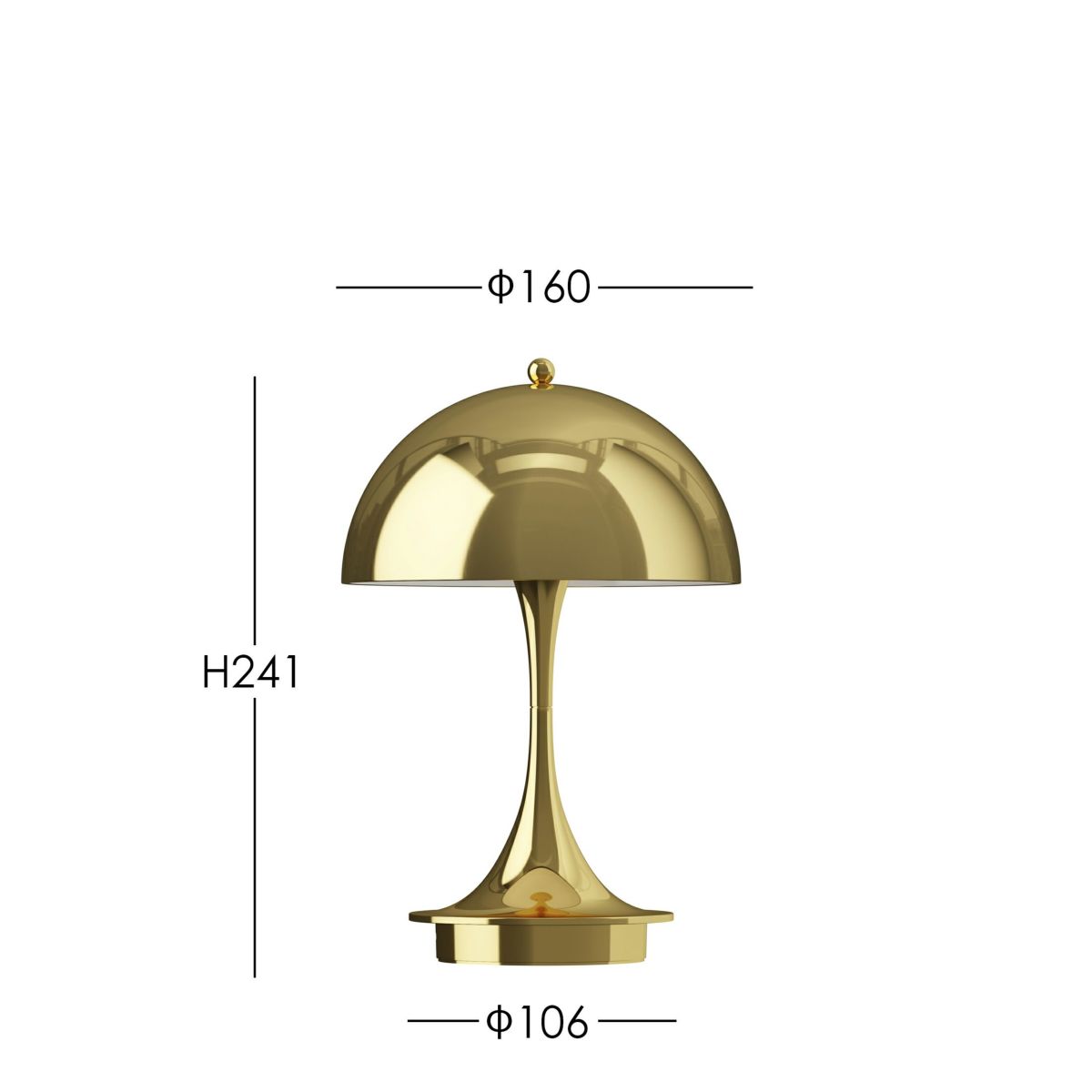 Louis Poulsen（ルイスポールセン） / Panthella 160 Portable V3（パンテラ 160 ポータブル） / 全2色（真鍮・クローム） / テーブルランプ