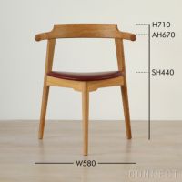 PP Mobler（PPモブラー） / PP58/3（Tripod Chair） 3本脚 チェア / オーク材・クリアバイオオイル仕上げ / スタンダードレザー（India Red）