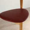 PP Mobler（PPモブラー） / PP58/3（Tripod Chair） 3本脚 チェア / オーク材・クリアバイオオイル仕上げ / スタンダードレザー（India Red）