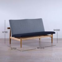 HOUSE OF FINN JUHL（ハウス・オブ・フィンユール） / JAPAN SOFA 2 SEATER（ジャパンソファ ２シーター） / オーク材・オイル仕上げ / Fiord 2（フィヨルド）151・782