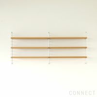 String Furniture（ストリング ファニチャー） / String Pocket（ストリング ポケット） / オーク×ホワイト / 石膏ボードアンカー付き / 壁面収納 / 2連セット