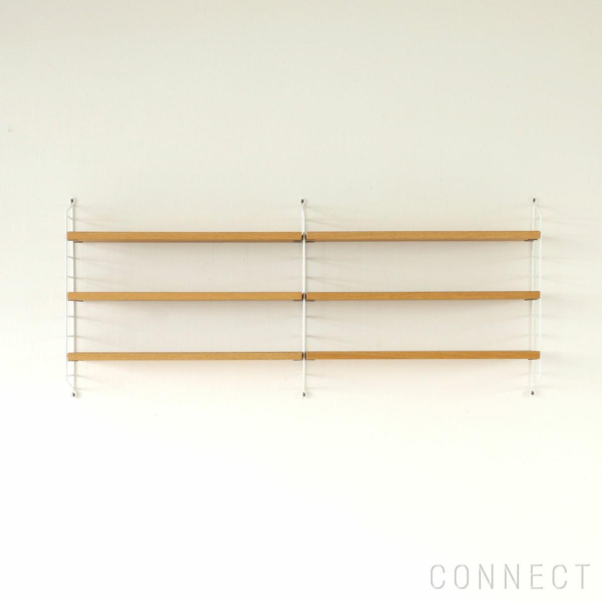 String Furniture（ストリング ファニチャー） / String Pocket（ストリング ポケット） / オーク×ホワイト / 石膏ボードアンカー付き / 壁面収納 / 2連セット