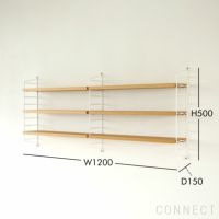 String Furniture（ストリング ファニチャー） / String Pocket（ストリング ポケット） / オーク×ホワイト / 石膏ボードアンカー付き / 壁面収納 / 2連セット