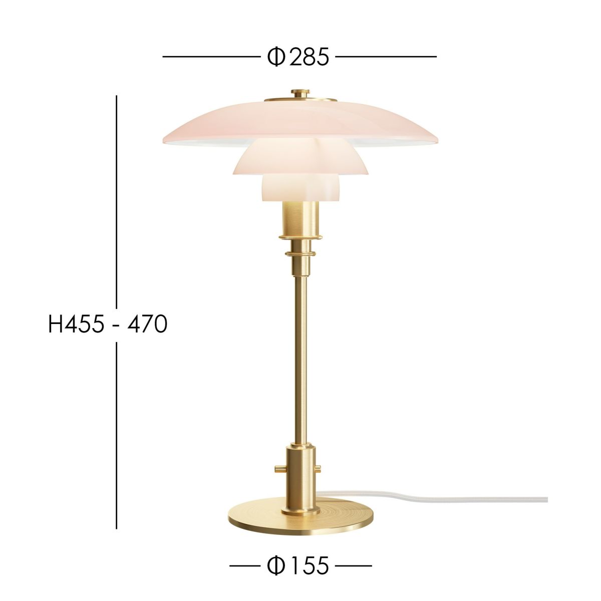 Louis Poulsen（ルイスポールセン） / PH 3/2 Table（テーブル） / 真鍮 / ペール・ローズ / テーブルランプ