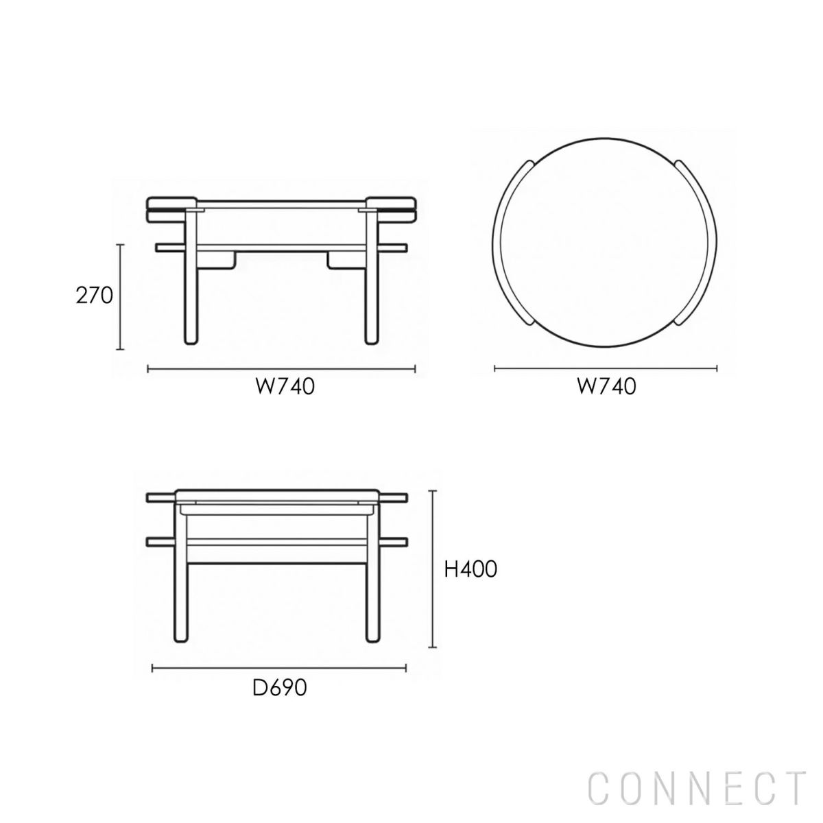 CARL HANSEN & SON（カール・ハンセン＆サン） / RF1905 SIDEWAYS COFFEE TABLE / オーク材・ラミネート天板ブラック / サイドテーブル