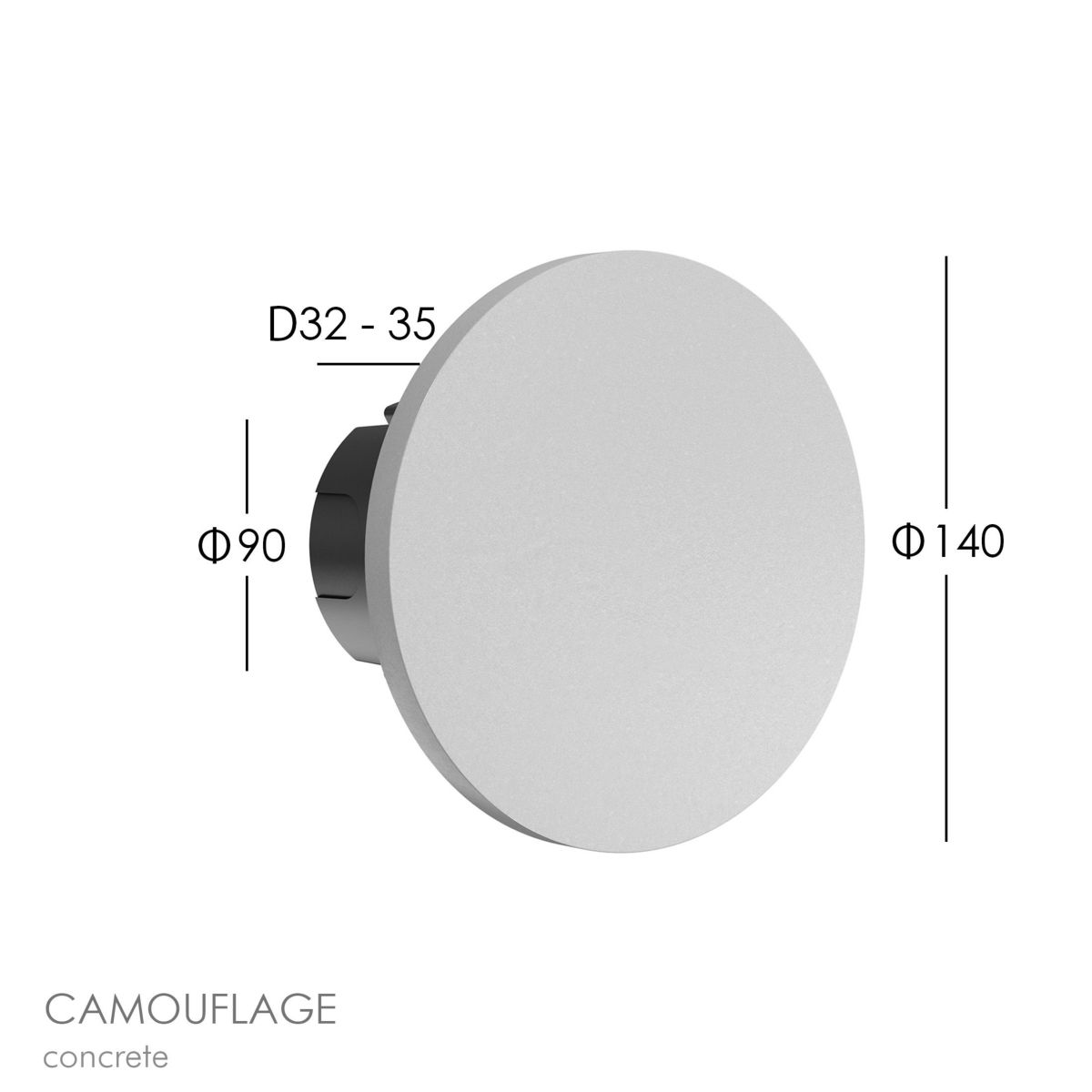 FLOS（フロス） / CAMOUFLAGE / カモフラージュ（アウトドア） 140 / コンクリート / 3000K / ウォールランプ