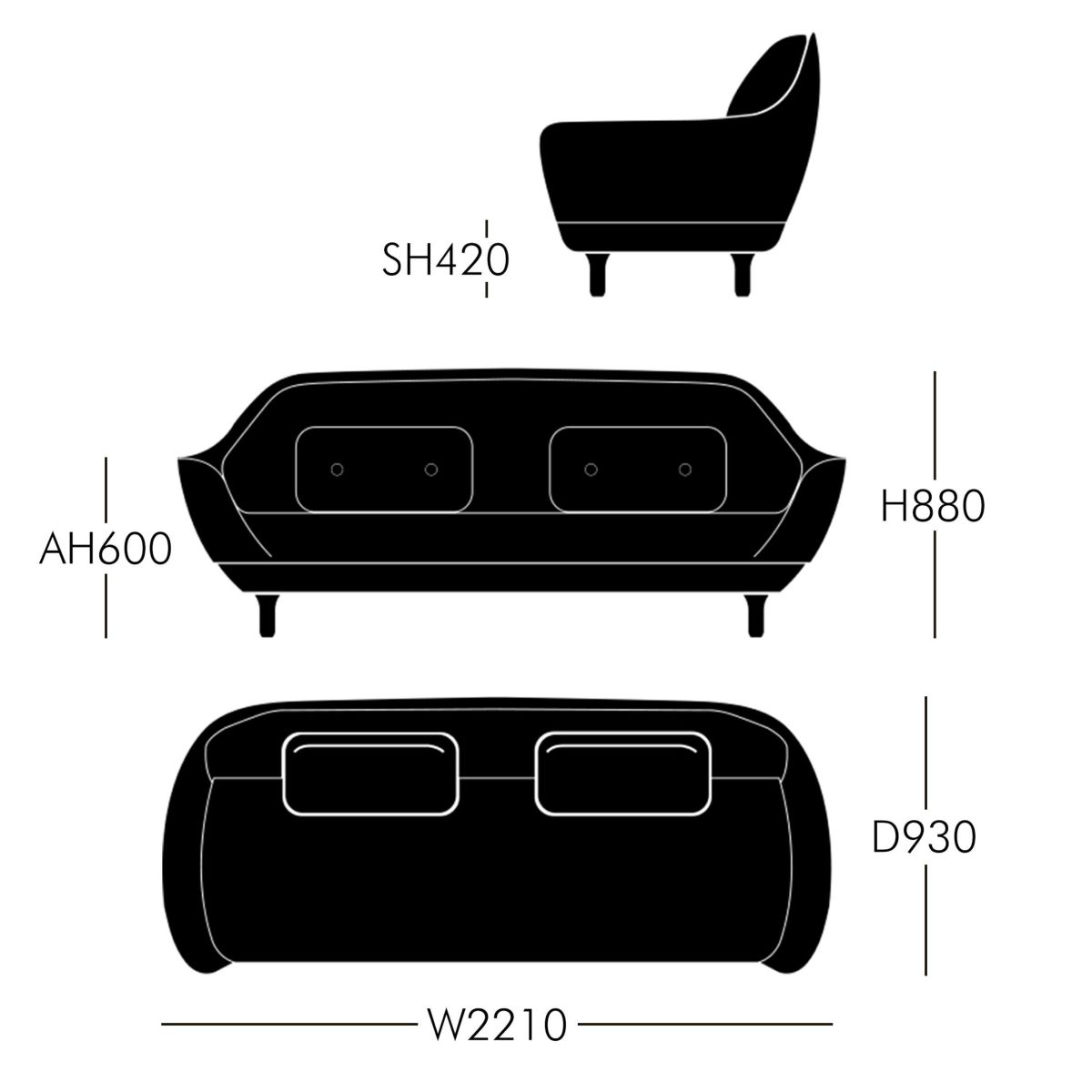 FRITZ HANSEN（フリッツ・ハンセン） / FAVN（ファウン） / JH3 / Hallingdal 116（ハリンダル） / 3シータ / ソファ