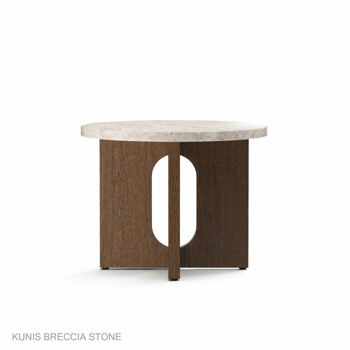 Audo Copenhagen（オドー・コペンハーゲン） / ANDROGYNE SIDE TABLE（アンドロジーン サイドテーブル）Φ50 / KUNIS BRECCIA STONE / クニス ブラシア ストーン / 大理石 / ダークステインドオークベース