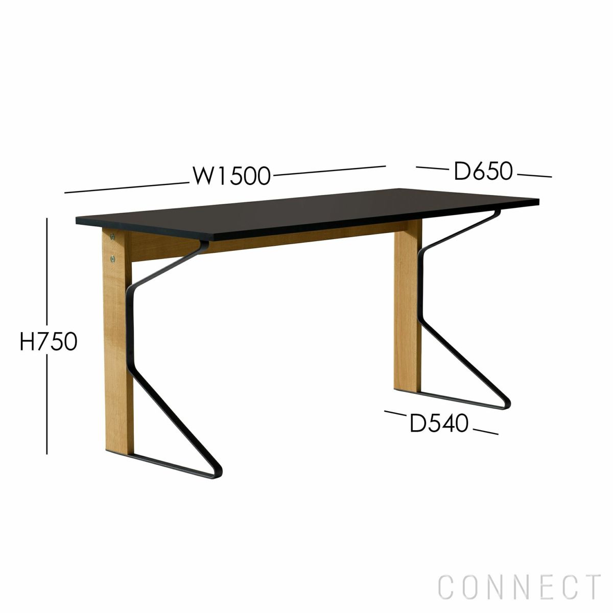 【アウトレット】Artek（アルテック） / REB005 / カアリ デスク / ナチュラル オーク / ブラックリノリウム / 150×65cm《新生活応援 pt2倍》