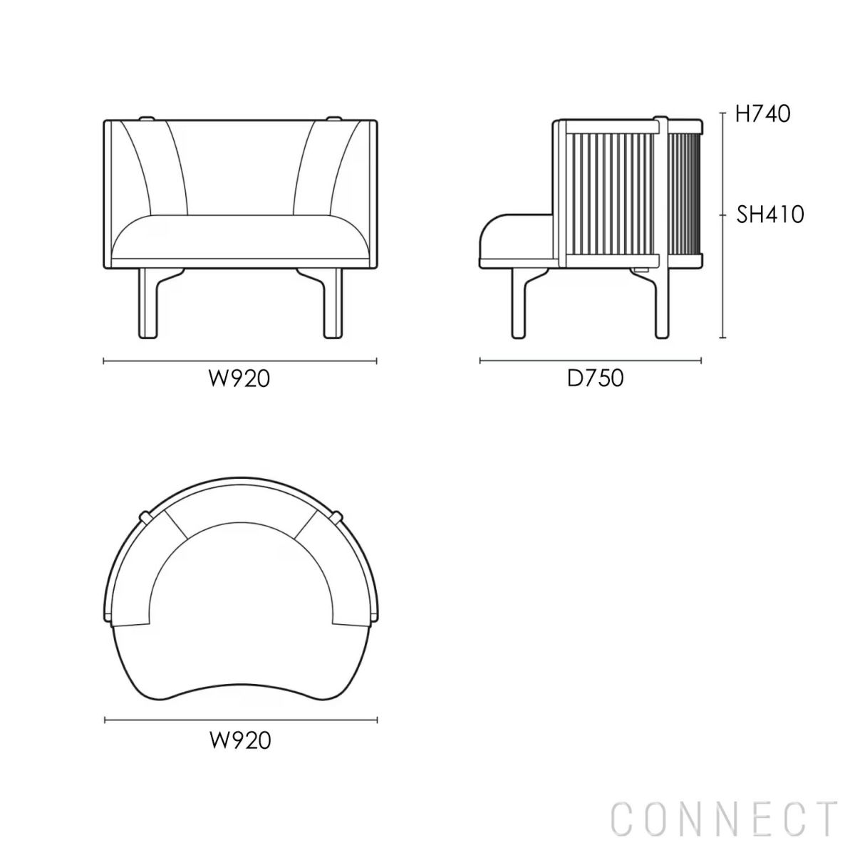 CARL HANSEN & SON （カール・ハンセン＆サン） / RF1904 SIDEWAYS LOUNGE CHAIR（サイドウェイラウンジチェア） / ウォルナット材・オイル仕上げ / Re-wool 218（リウール）