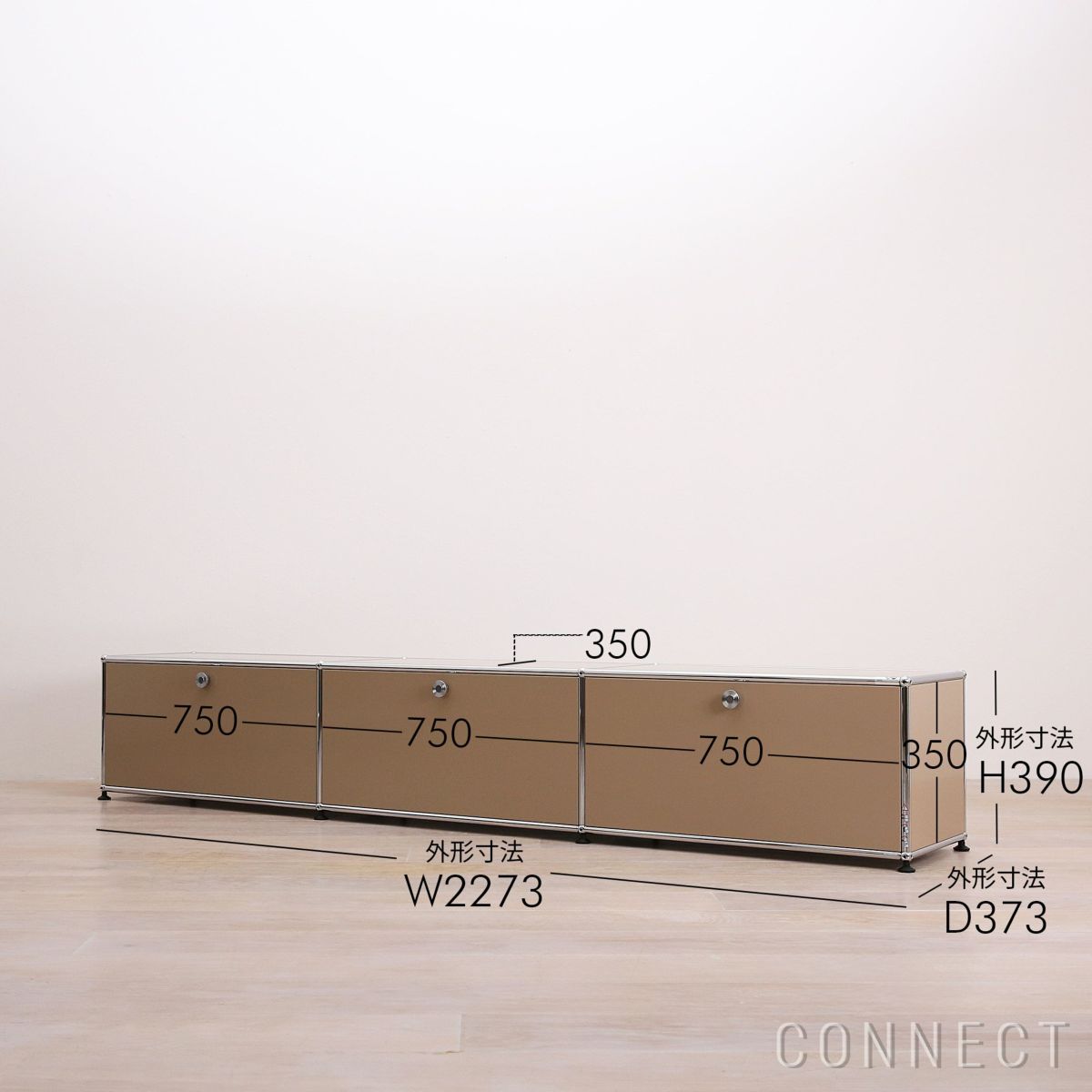 USMハラー（ユーエスエムハラー） / TV Board（テレビボード） / W2273×D373×H390mm / ドロップダウンドア×3（デイバイダーシェルフ×3） / USMベージュ