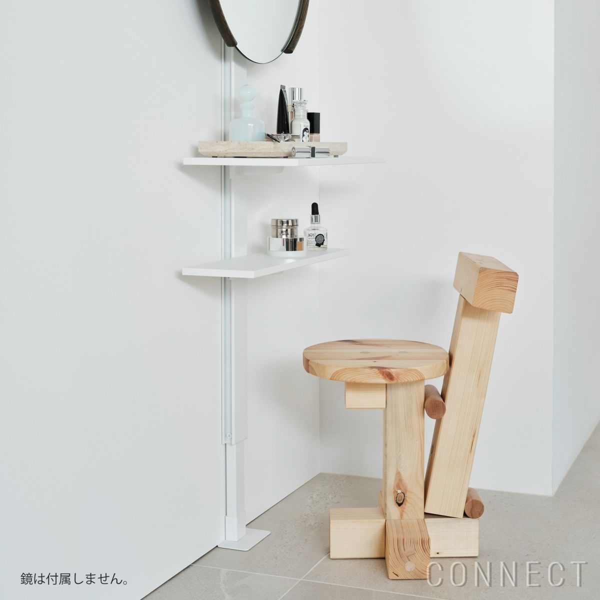 AIR SHELF（エアシェルフ） /  Dresser Shelf Set（ドレッサーシェルフセット） / SET-AS-DRSS-WH / 突っ張り型収納